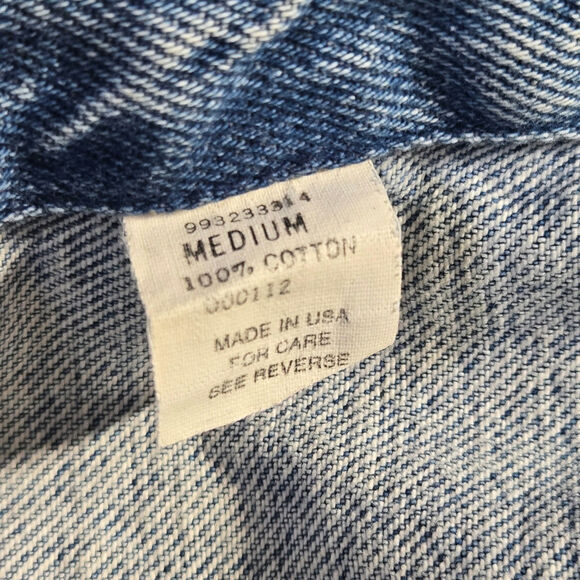 GAP Distressed Denim Jean Jacket Men's medium Blue Long Sleeve Vintage USA - Picture 5 of 13